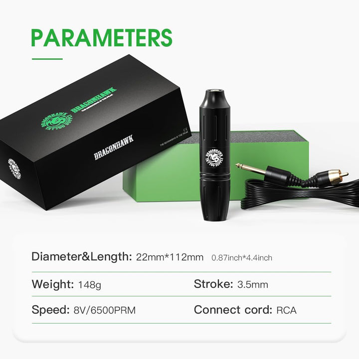 Dragonhawk Wireless Tattoo Machine Kit