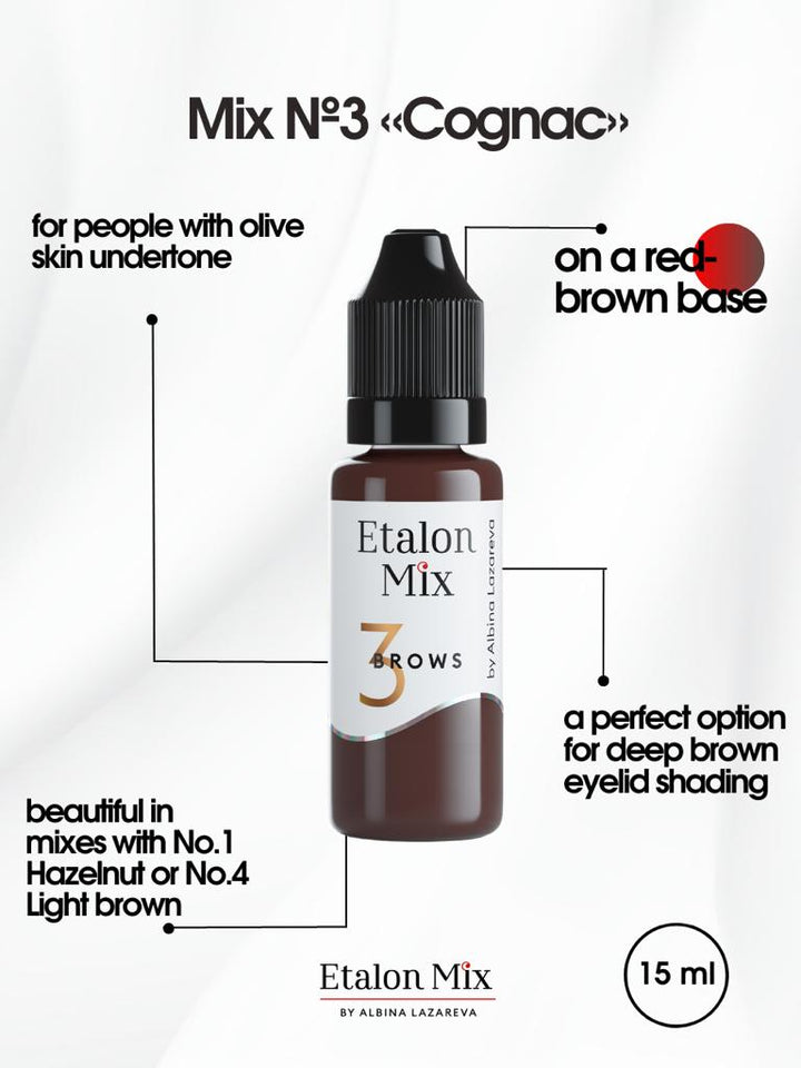 Etalon Mix For Eyebrows #3 Cognac / Warm Brunette PMU Permanent makeup ink