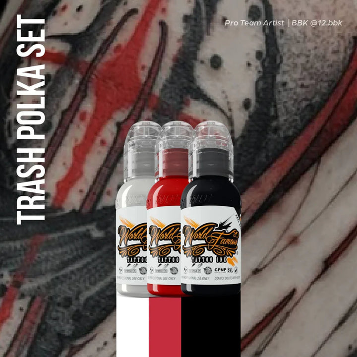Coffret mini encre de tatouage World Famous Trash Polka 1 oz