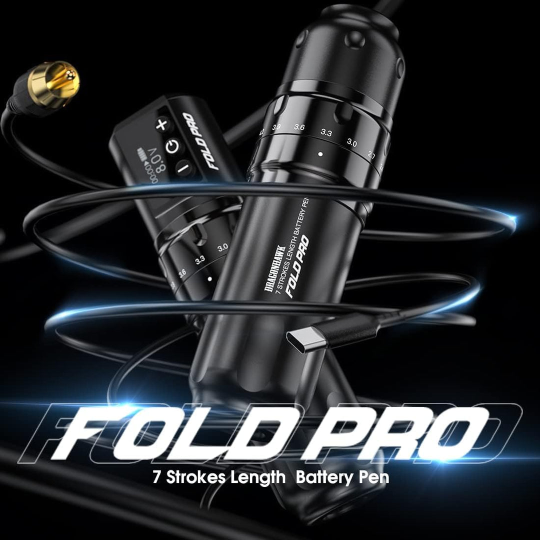 Dragonhawk Mast Fold Pro Adjustable Wireless Tattoo Machine Kit