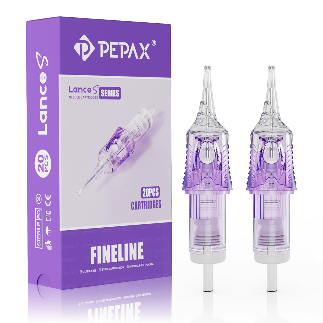 PEPAX Lance S Fineline Round Liner tattoo cartridge needles box of 20