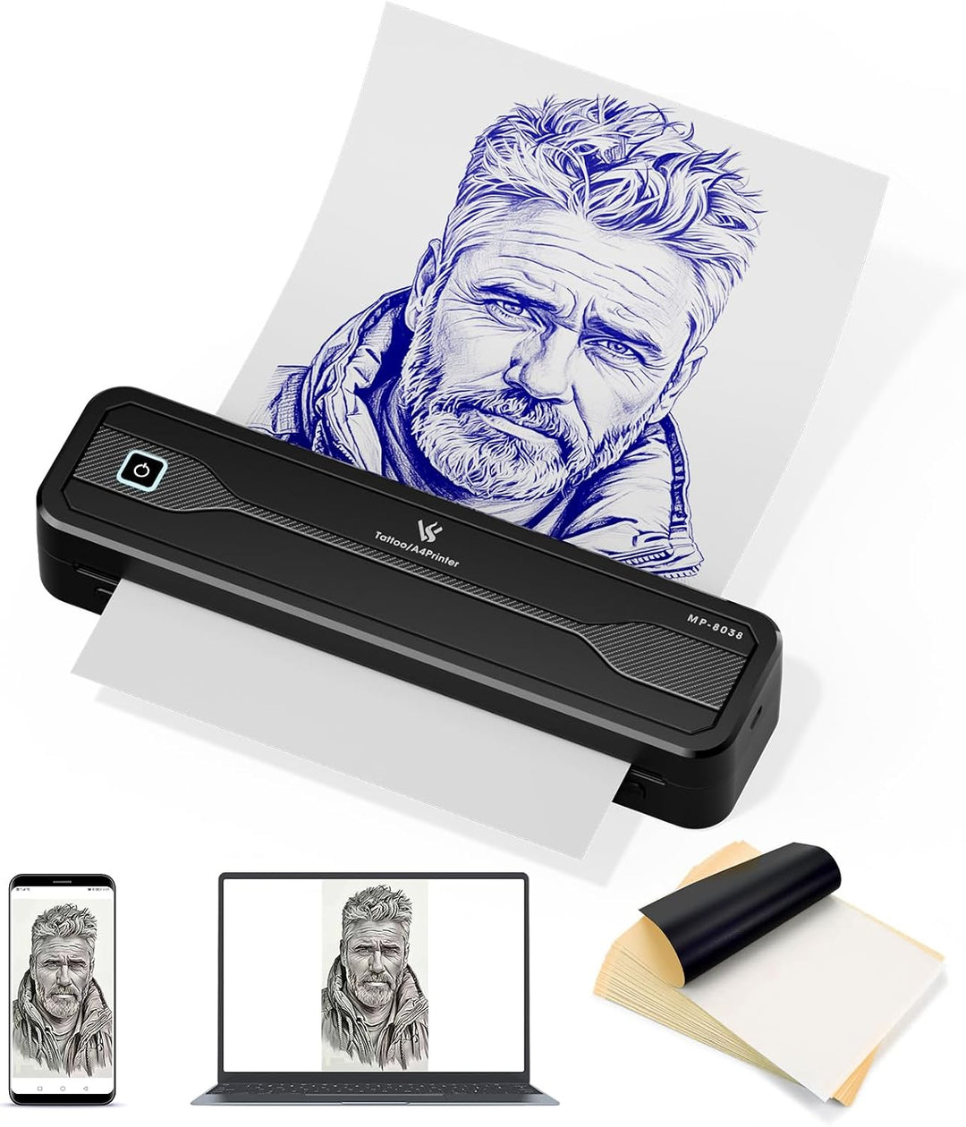 LIUMATE MP-8038 Bluetooth Tattoo Stencil Printer