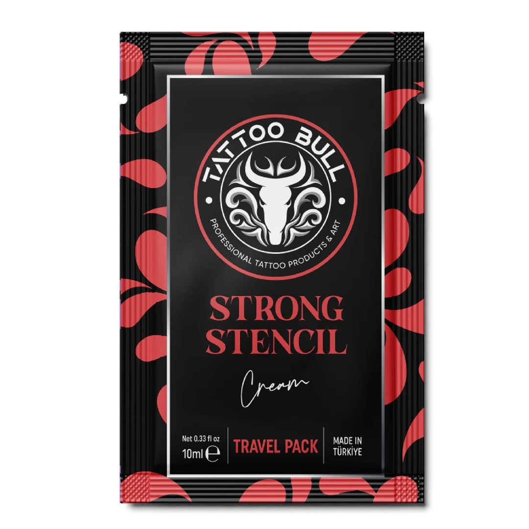 Image of Bull Strong Premium Stencil Cream Sachette from Maple Tattoo Supply - a high-quality stencil cream in a sachette designed for precise and durable tattoo stencils.