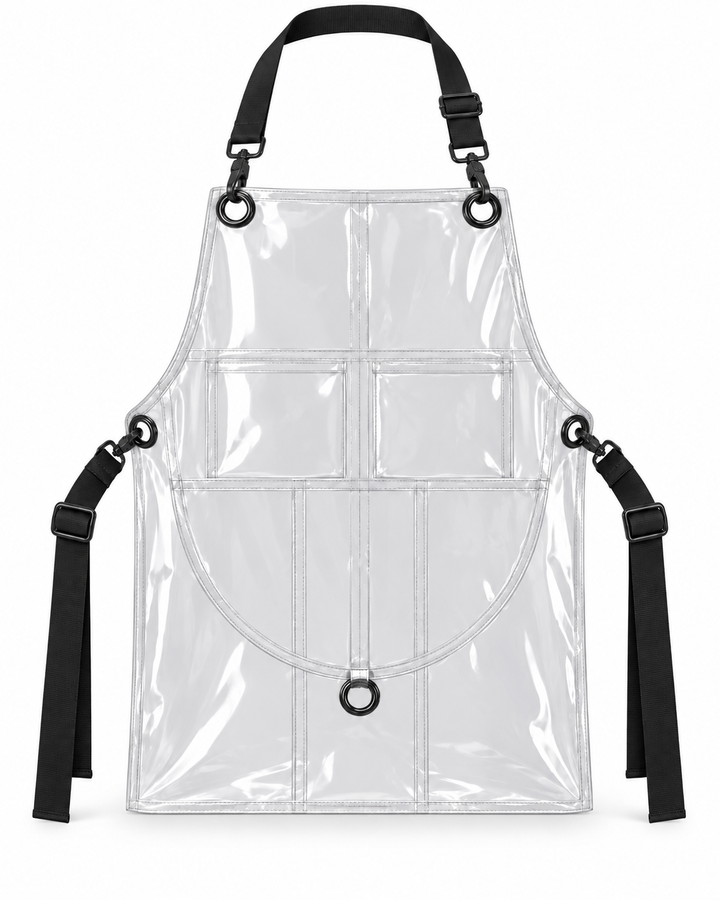 Disposable Tattoo Apron – Waterproof Clear Vinyl, 100% Polyester
