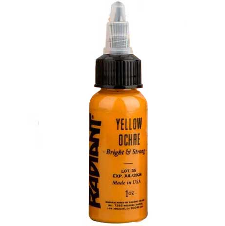 Encre de tatouage ocre jaune radieuse
