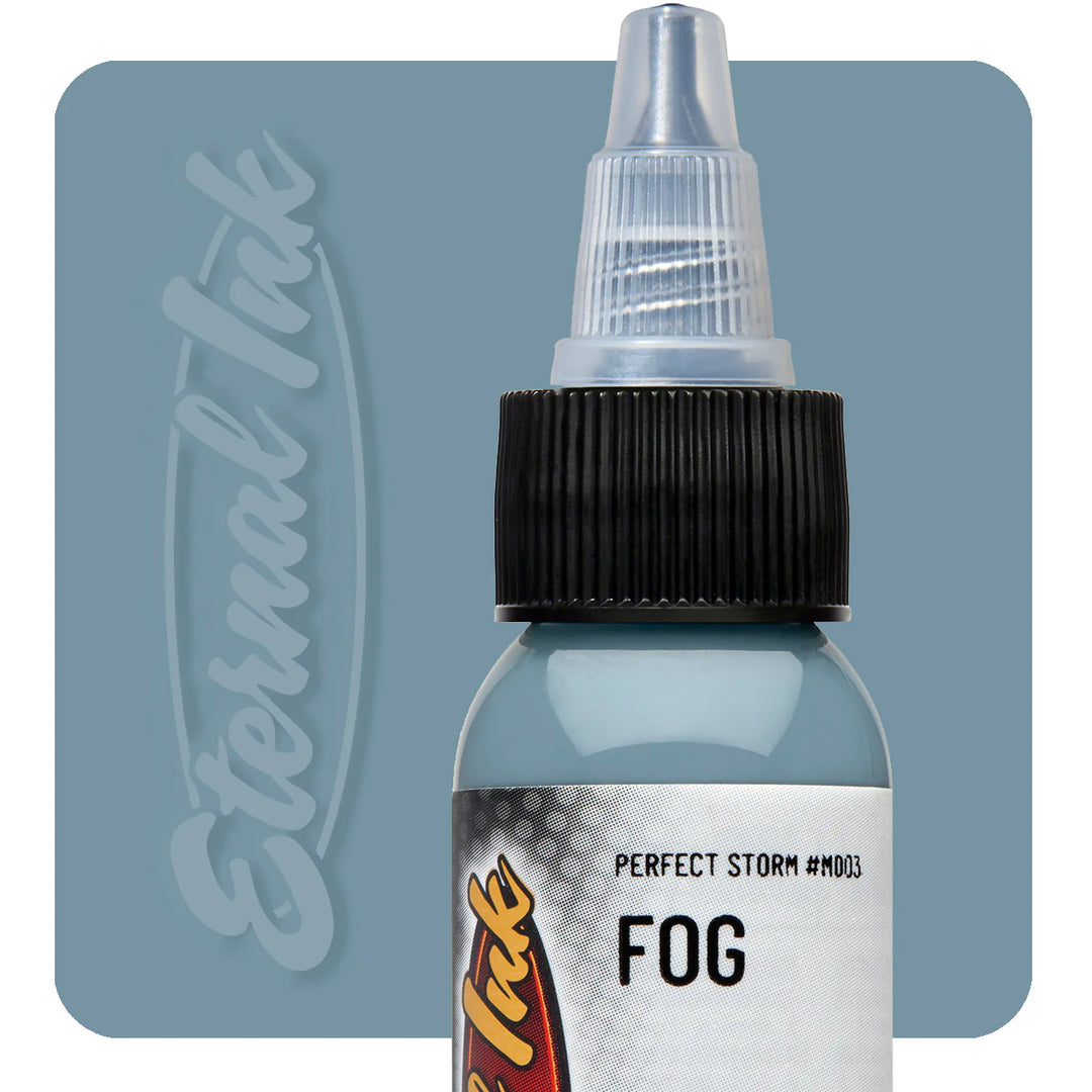 Eternal Fog Tattoo Ink – Cool-toned gray ink, perfect for soft shading, smooth gradients, and black & gray realism. Vegan, fade-resistant, and professional quality.