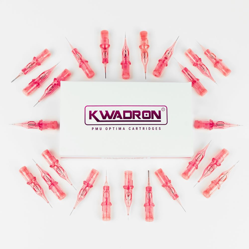 Kwadron Optima PMU Cartridge 20/1RLLT: Permanent makeup needles for precise eyeliner procedures.