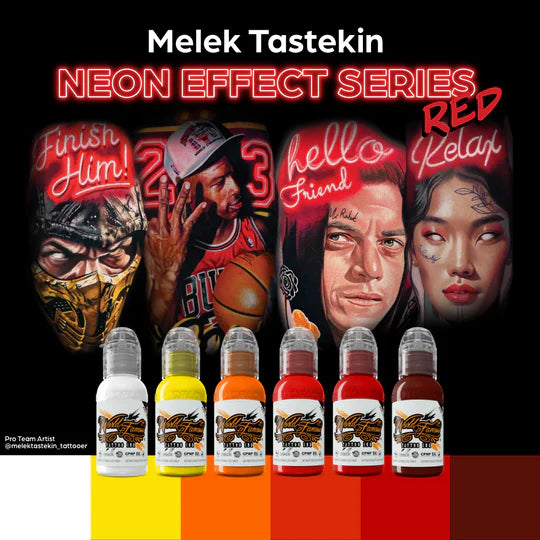 World Famous 6 Bottles Melek Tastekin Red Neon Effect Series