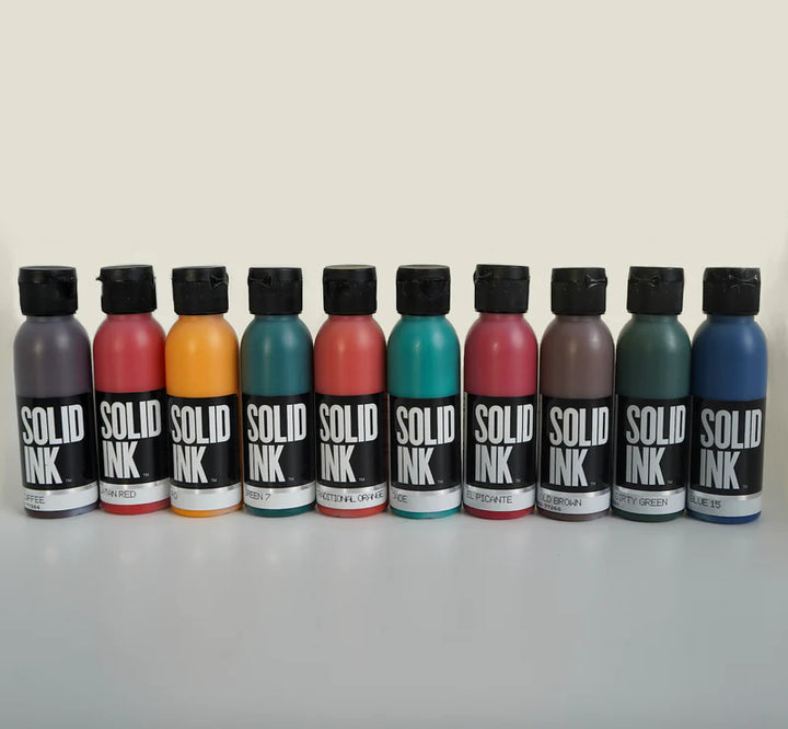 Ensemble de vieux pigments à encre solide