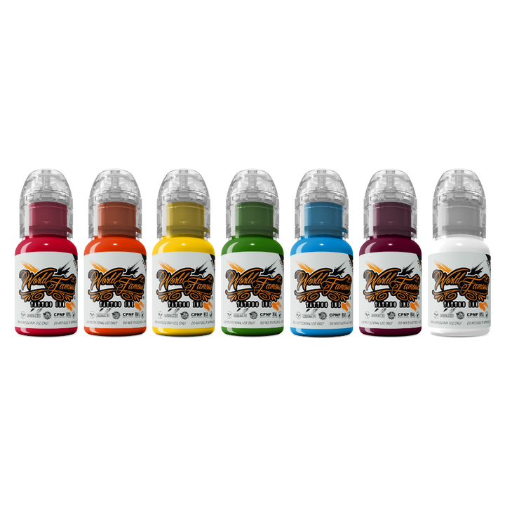 World Famous 7 Color Simple Set Tattoo Ink Package - Maple Tattoo Supply