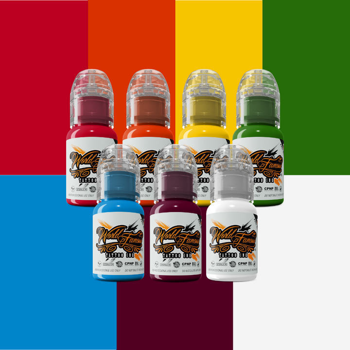 World Famous 7 Color Simple Set Tattoo Ink - Maple Tattoo Supply