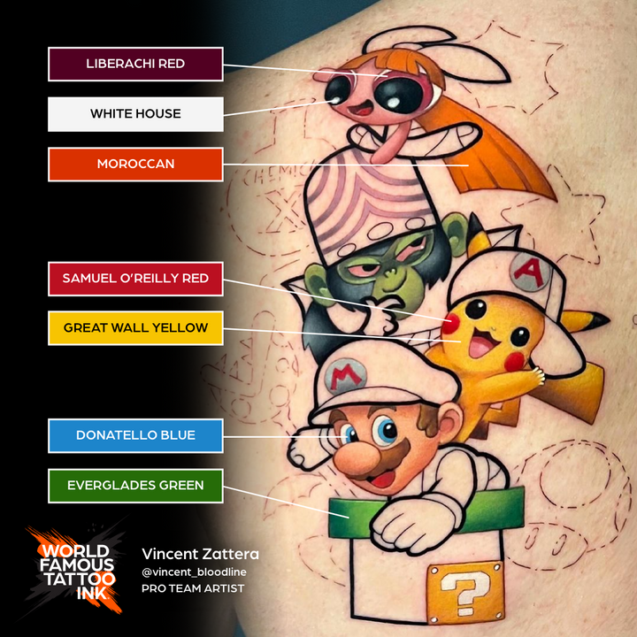 World Famous 7 Color Simple Set Tattoo Ink Artist - Maple Tattoo Supply
