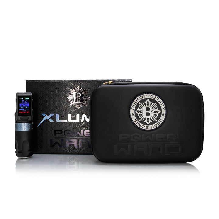 Bishop XLumen wireless tattoo machine in Shader configuration with built-in grip light