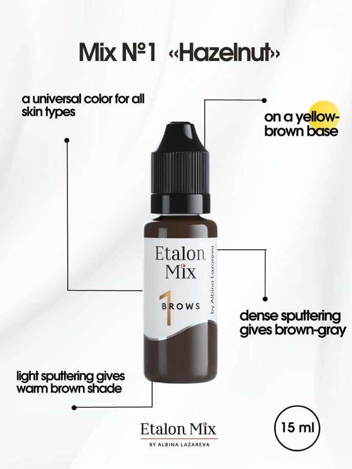 Etalon Mix For Eyebrows #1 Hazelnut / Universal pmu permanent makeup ink