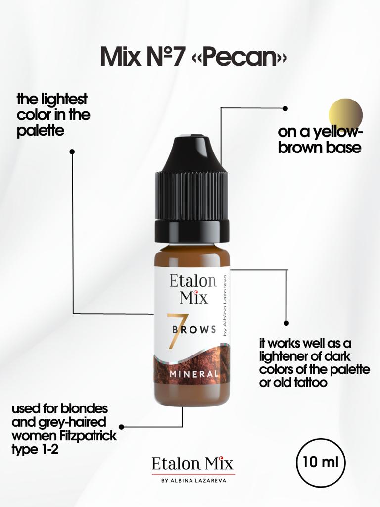 Etalon Mix For Eyebrows #7 Pecan Mineral Line ( Non organic) PMU Permanent makeup ink