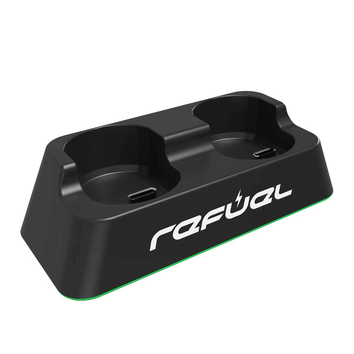 Darklab ReFuel: Dual-bay charging dock for Powerbolt batteries (PB, PB+, PBII, PBII+). LED indicator, 2-3 hour charge time, and magnetic base for stability.