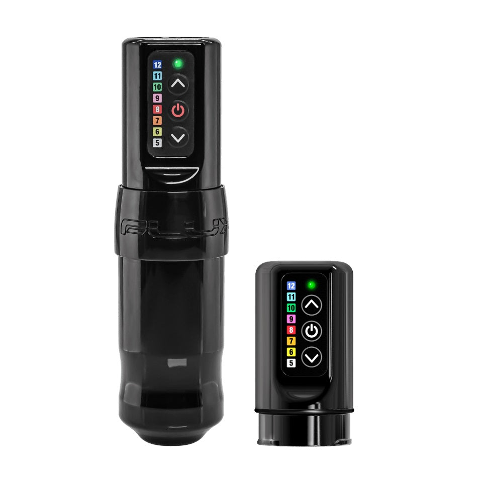 FK Irons Spektra Flux Stealth with 2 PowerBolt Wireless Tattoo Machine