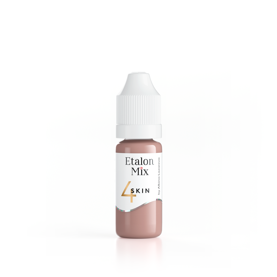 SKIN #4  - pink-beige base; - red cool tone; - suitable for working with the skin of the eyelids (camouflage of circles under the eyes, scars after blepharoplasty).