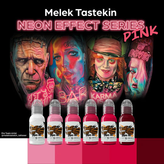 World Famous 6 Bottles Melek Tastekin Pink Neon Effect Series