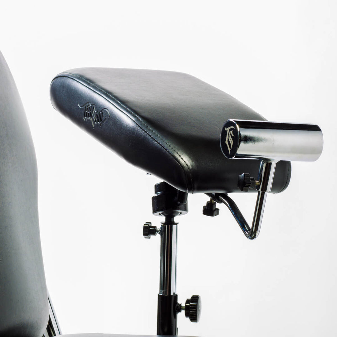 TATSoul Oros Link Adjustable Tattoo Chair Arm Rest - Angle View