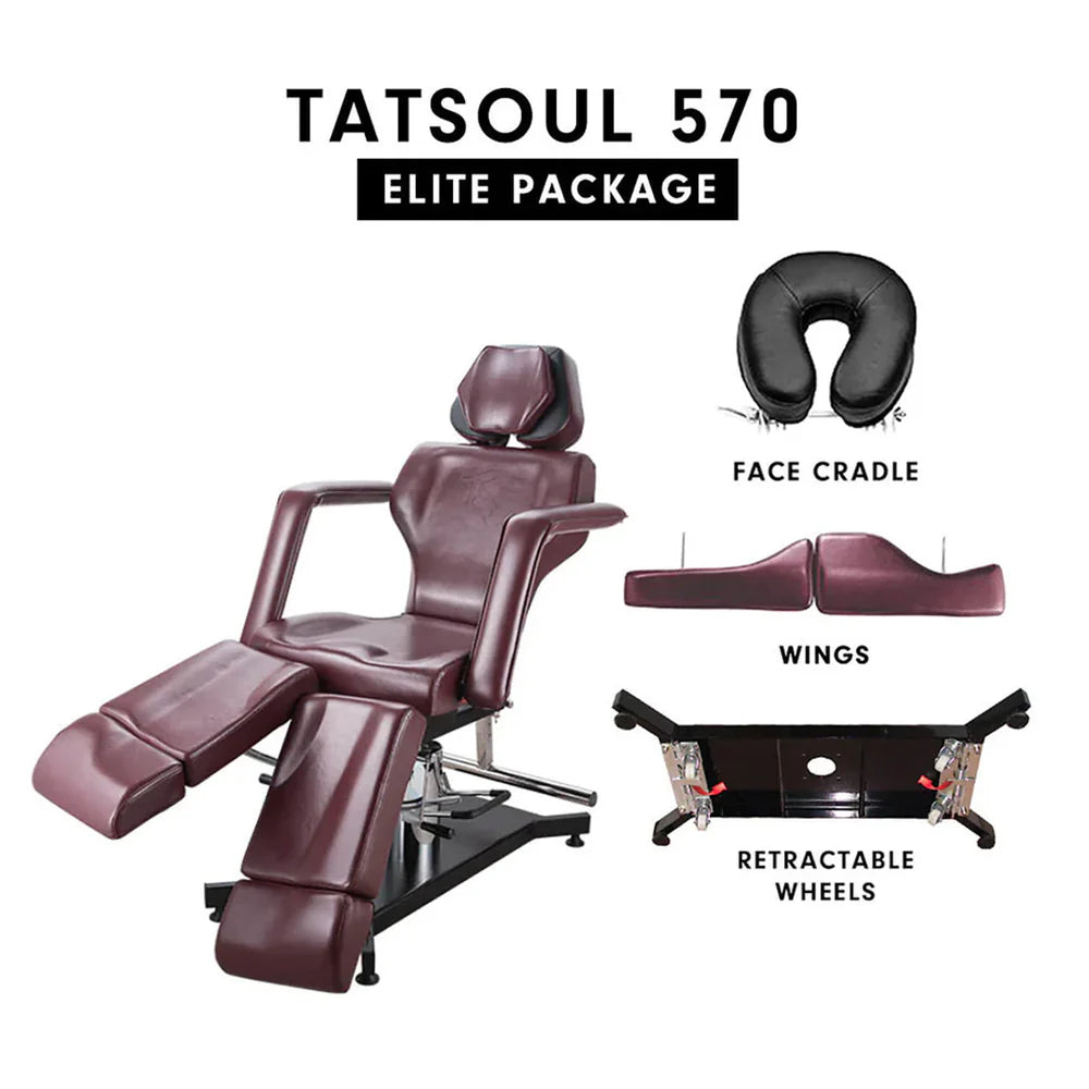 TATSoul 570 Tattoo Client Bed Chair Elite Brown