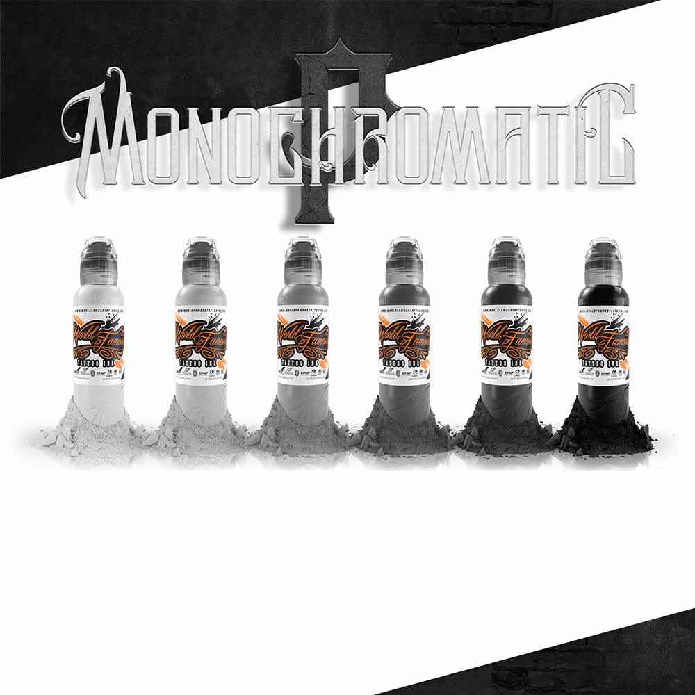 World Famous Ink 6 Bottles Poch Monochromatic Set 1oz