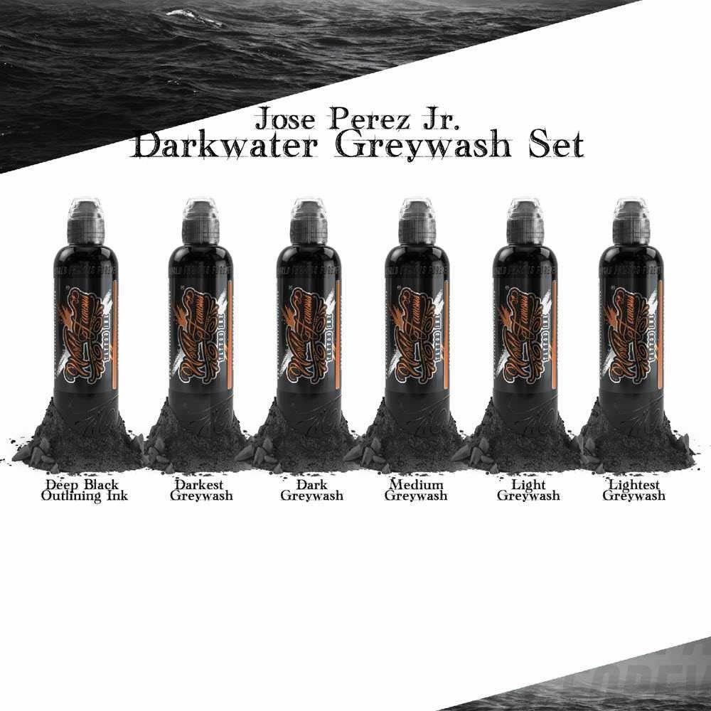 World Famous Ink 6 Bottles Jose Perez Jr. Dark Water Shading Set 4oz