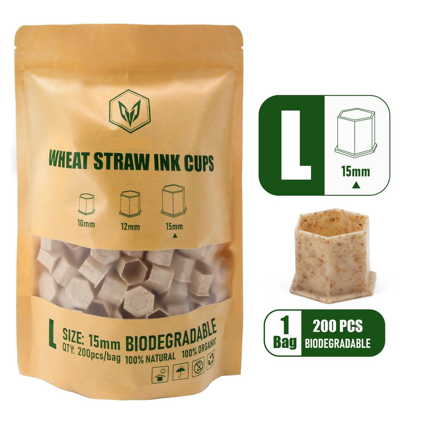 Biodegradable Ink Caps with Base - Maple Tattoo Supply