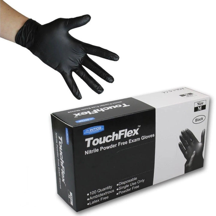 TouchFlex Black Nitrile Gloves - Maple Tattoo Supply