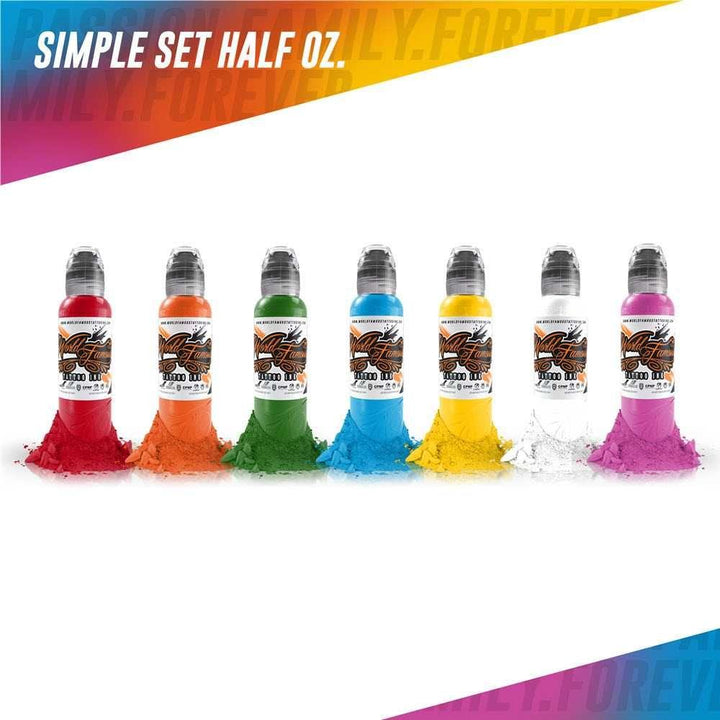 World Famous Ink 7 Bottle Simple Color Set 1/2oz Canada