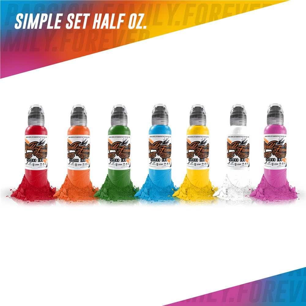 World Famous Ink 7 Bottle Simple Color Set 1/2oz Canada