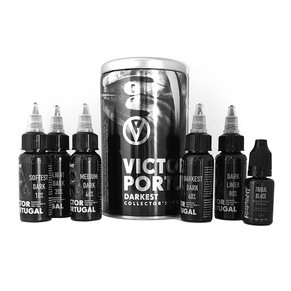 Radiant Victor Portugal Darkest Grey Wash Set - Maple Tattoo Supply