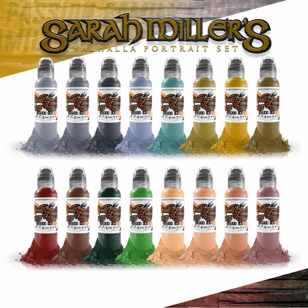 World Famous Ink 16 Color Sarah Miller Valhalla Portrait Set 1oz