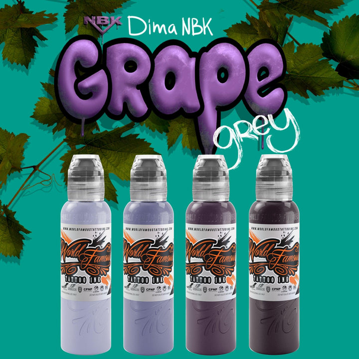 World Famous 4 Color Dima NBK Grape Grey Set - Maple Tattoo Supply
