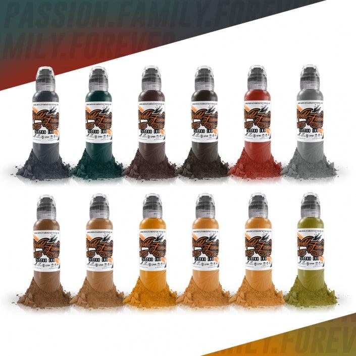 World Famous Ink 12 Bottle Earthtone Set 1oz Canada