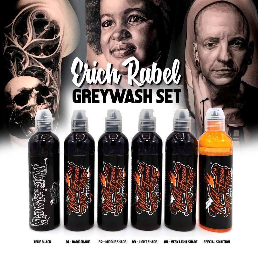 World Famous Erich Rabel Grey Wash Set - Maple Tattoo Supply