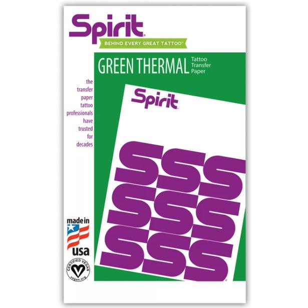 Spirit Green Thermal Image Copier Paper — 8-1/2" x 11" - 100 Sheets - Maple Tattoo Supply